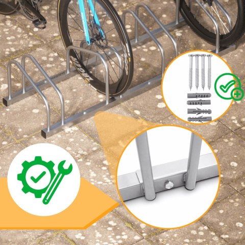 Stojak na 10 rowerów bituxx ocynkowany ścienny podłogowy odporny na korozję