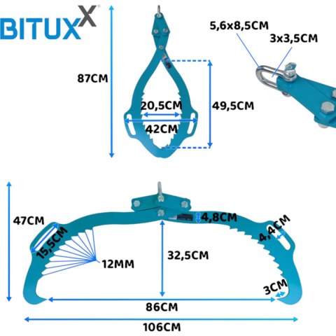 Szczypce do Transportu K艂贸d Drewna Ud藕wig 1500 kg Szerokie Szcz臋ki 760mm Szczypce do Transportu K艂贸d Drewna Ud藕wig 1500 kg Szerokie Szcz臋ki 760mm