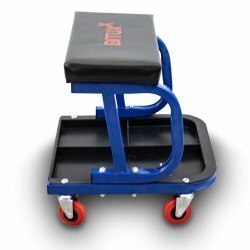 Taboret warsztatowy bituxx z wyściełanym siedziskiem 3 półki kółka 360° Taboret warsztatowy bituxx z wyściełanym siedziskiem 3 półki kółka 360°