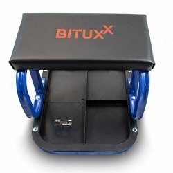 Taboret warsztatowy bituxx z wyściełanym siedziskiem 3 półki kółka 360° Taboret warsztatowy bituxx z wyściełanym siedziskiem 3 półki kółka 360°