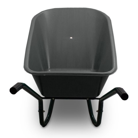 Taczka ogrodowa 100L 250kg misa PVC żółte koło PU Taczka ogrodowa 100L 250kg misa PVC żółte koło PU