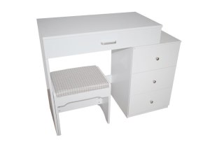 Toaletka kosmetyczna minimalistyczna biała Lustro
