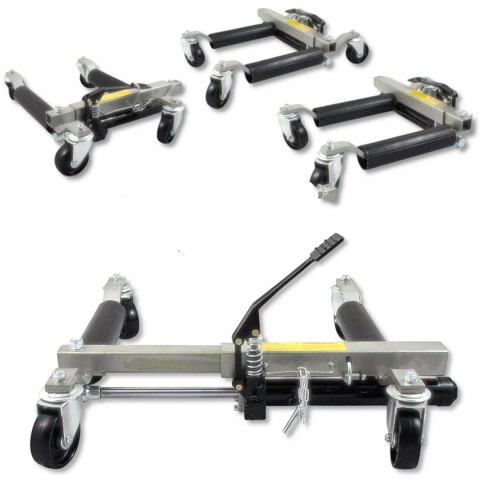 Wózki manewrowe pod koła z podnośnikiem hydraulicznym 4 szt. 680 kg Stalowe Wózki manewrowe pod koła z podnośnikiem hydraulicznym 4 szt. 680 kg Stalowe