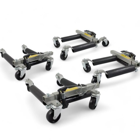 Wózki manewrowe pod koła z podnośnikiem hydraulicznym 4 szt. 680 kg Stalowe Wózki manewrowe pod koła z podnośnikiem hydraulicznym 4 szt. 680 kg Stalowe