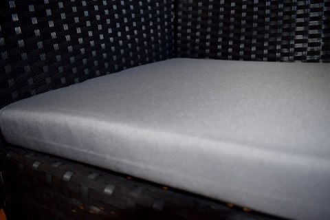 ZESTAW MEBLI RATTANOWYCH CZARNY Z SZARYMI PODUSZKAMI ZESTAW MEBLI RATTANOWYCH CZARNY Z SZARYMI PODUSZKAMI
