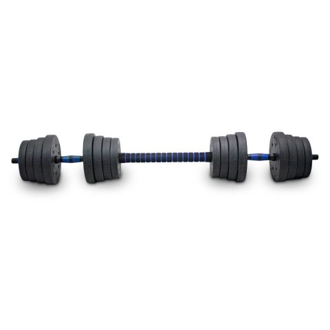 Zestaw hantli ciężarków 2w1 30kg ze sztangą Zestaw hantli ciężarków 2w1 30kg ze sztangą