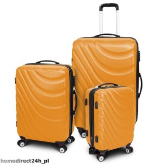 Zestaw walizek podróżnych ABS WAVE M L XL Pomarańczowy