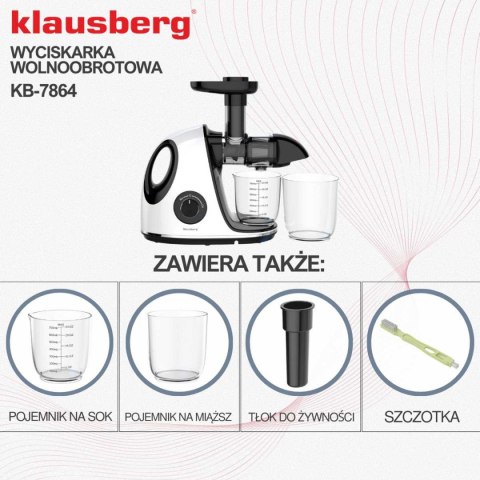 SOKOWIRÓWKA WYCISKARKA WOLNOOBROTOWA KLAUSBERG KB-7864 SOKOWIRÓWKA WYCISKARKA WOLNOOBROTOWA KLAUSBERG KB-7864