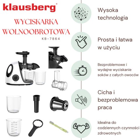 SOKOWIRÓWKA WYCISKARKA WOLNOOBROTOWA KLAUSBERG KB-7864 SOKOWIRÓWKA WYCISKARKA WOLNOOBROTOWA KLAUSBERG KB-7864